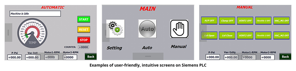 Siemens PLC screens